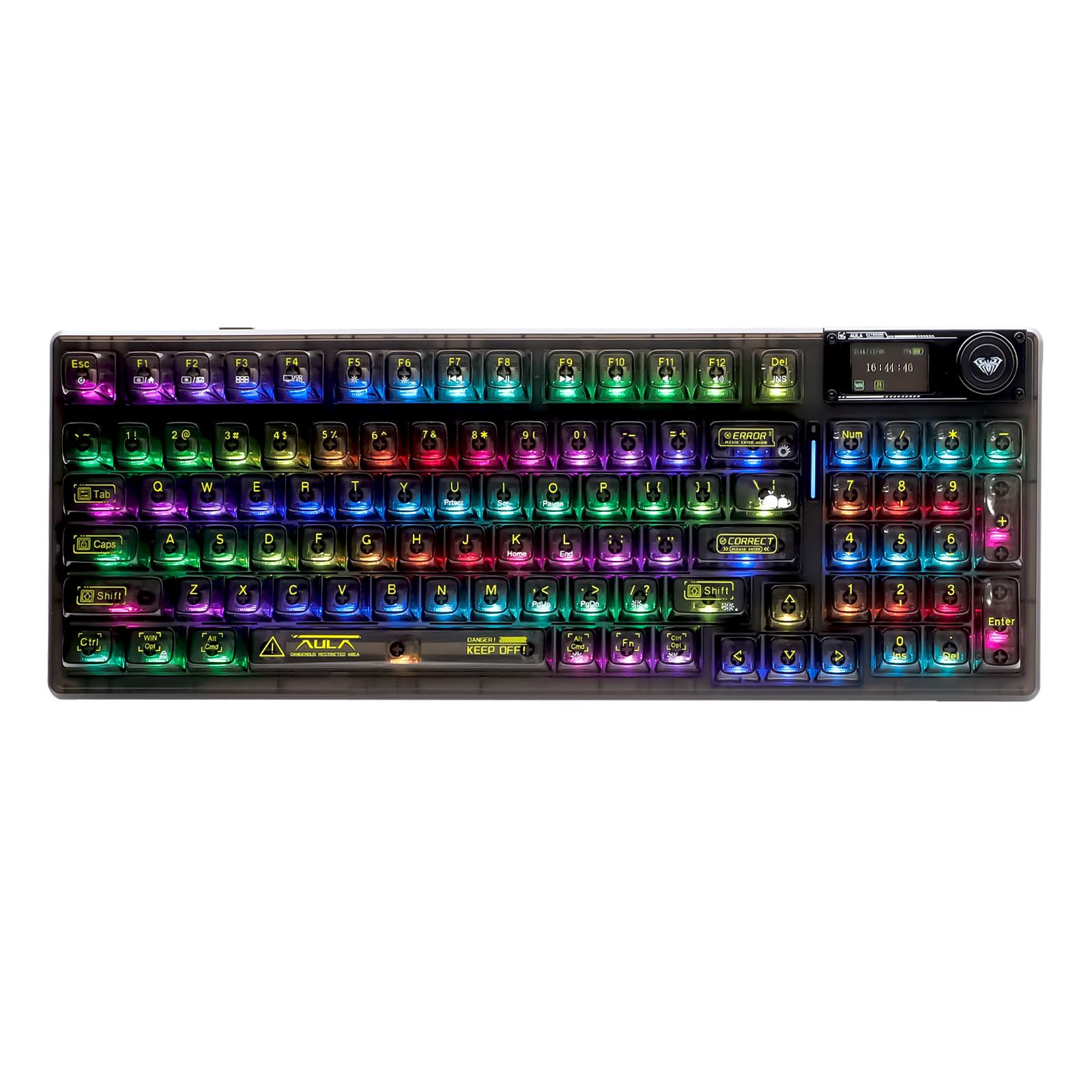 Amazon | OUSEITECH AULA F98pro V3ゲーミングキーボード 透明